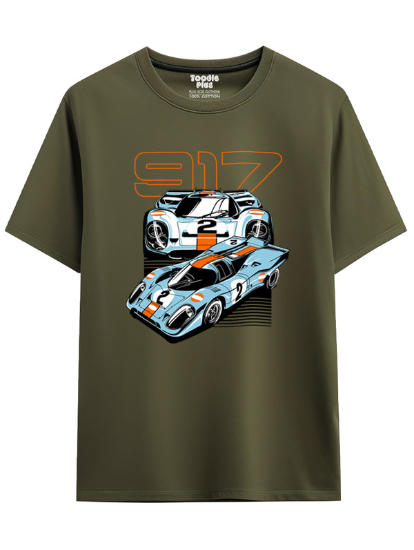 917 Racing Car T-Shirt in Olive Green