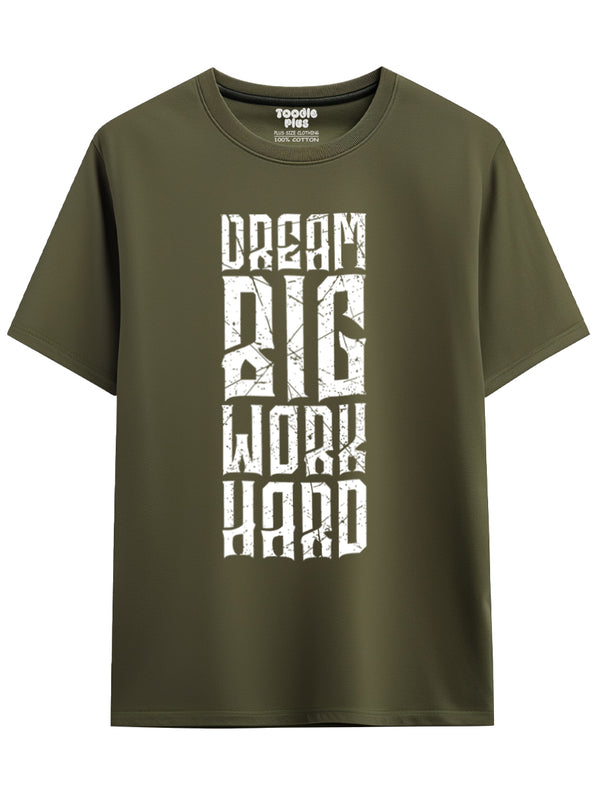 Dream Big Gym T-Shirt in Olive Green