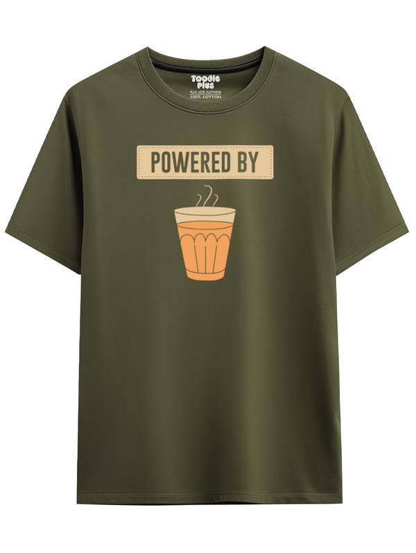 Powered By Chai Men's T-Shirt in Olive Green