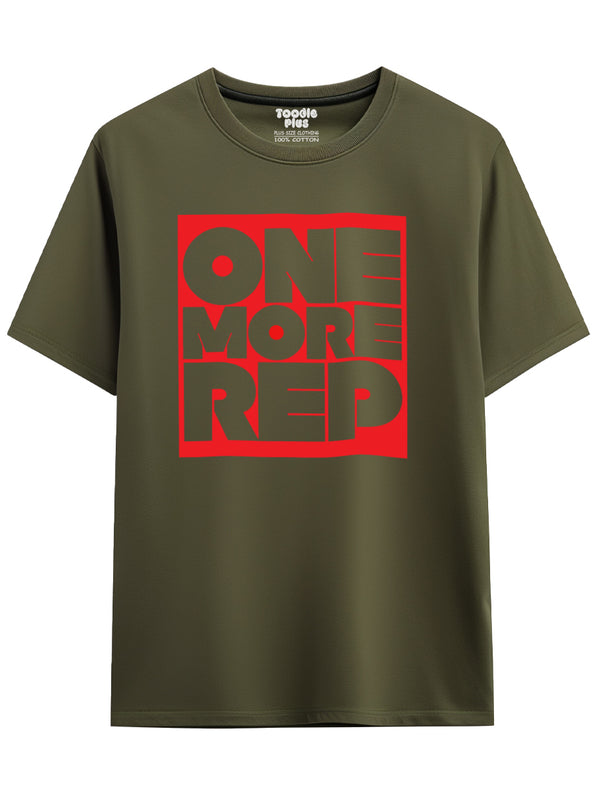 One More Rep Gym T-Shirt in Olive Green