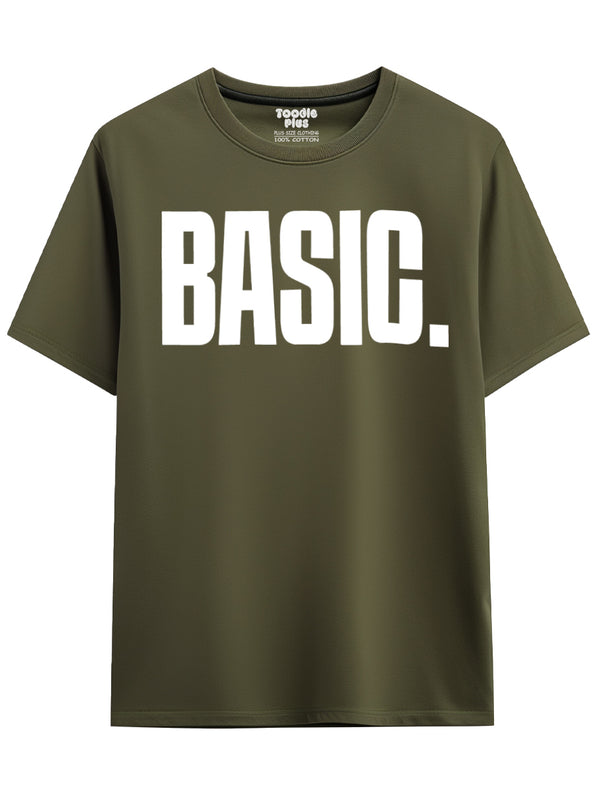 Basic Quote T-Shirt in Olive Green