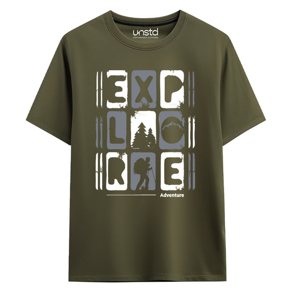 Explore Unisex T-Shirt in Olive Green