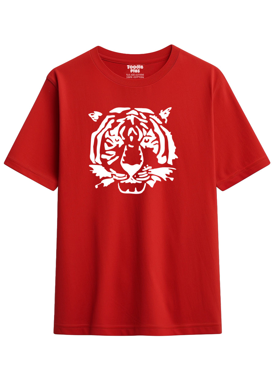 Tiger Face Size T-shirt
