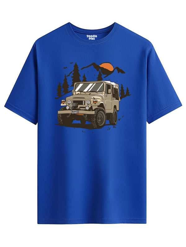 Mountain Jeep T-Shirt in Royal Blue
