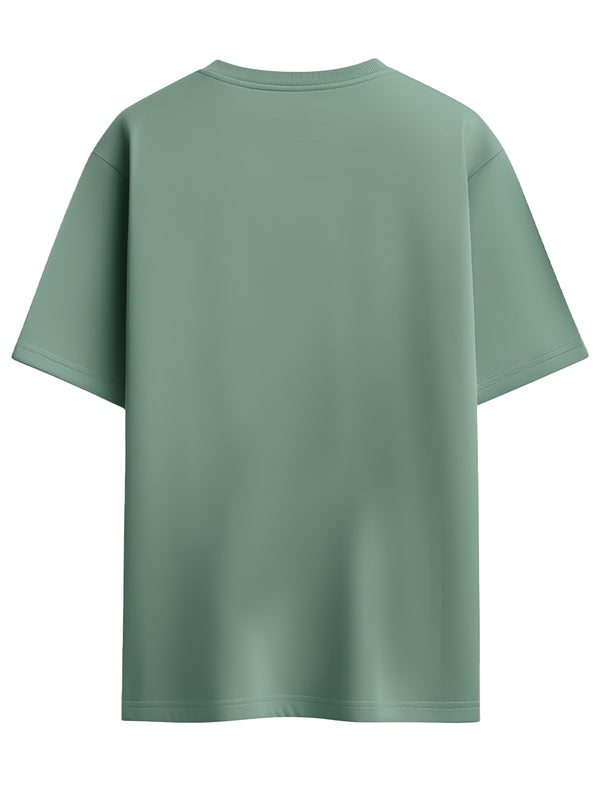 Sage Green | Solid Crew Neck Men's T-Shirt in -