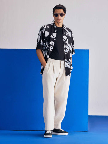 Black summer Printed Half Sleeve Plus Size Shirt