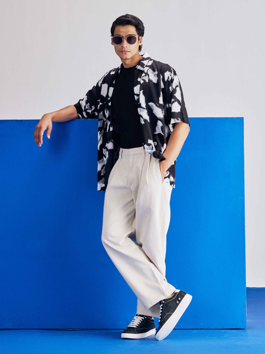 Black summer Printed Half Sleeve Plus Size Shirt