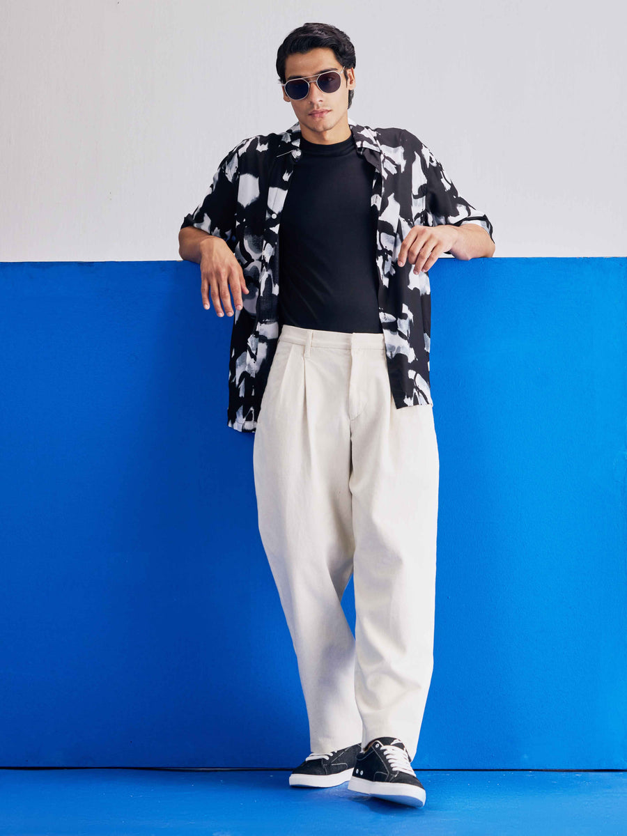 Black summer Printed Half Sleeve Plus Size Shirt