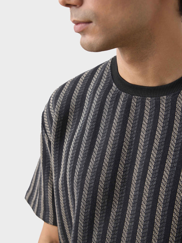 Vintage Textured T-shirt in Black