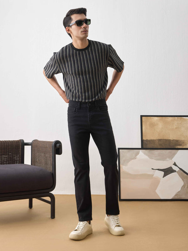 Vintage Textured T-shirt in Black