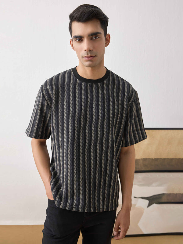 Vintage Textured T-shirt in Black