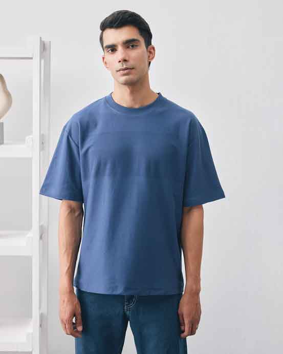 Interlock knit textured oversize T-shirt