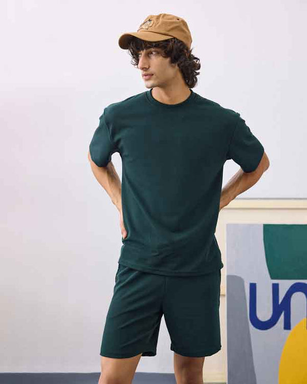 Cord Knit Oversized Crew Neck T-Shirt