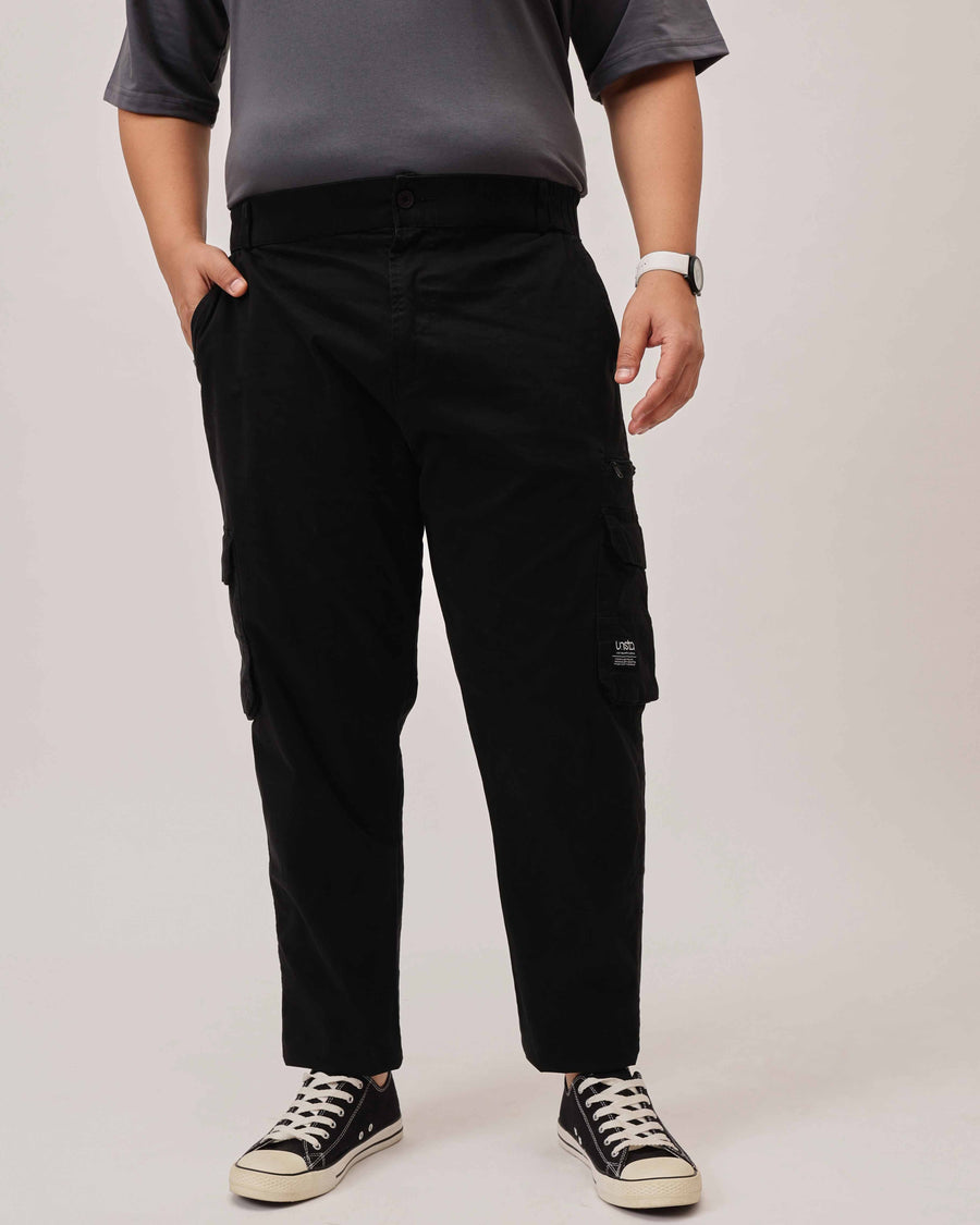6 Pocket Zipper Cotton Stretch Plus Size Cargo