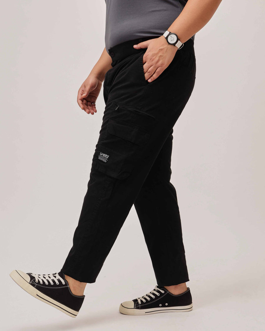6 Pocket Zipper Cotton Stretch Plus Size Cargo