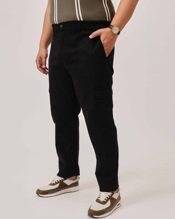 Ribstop Textured 6 Pocket Cargo in Black