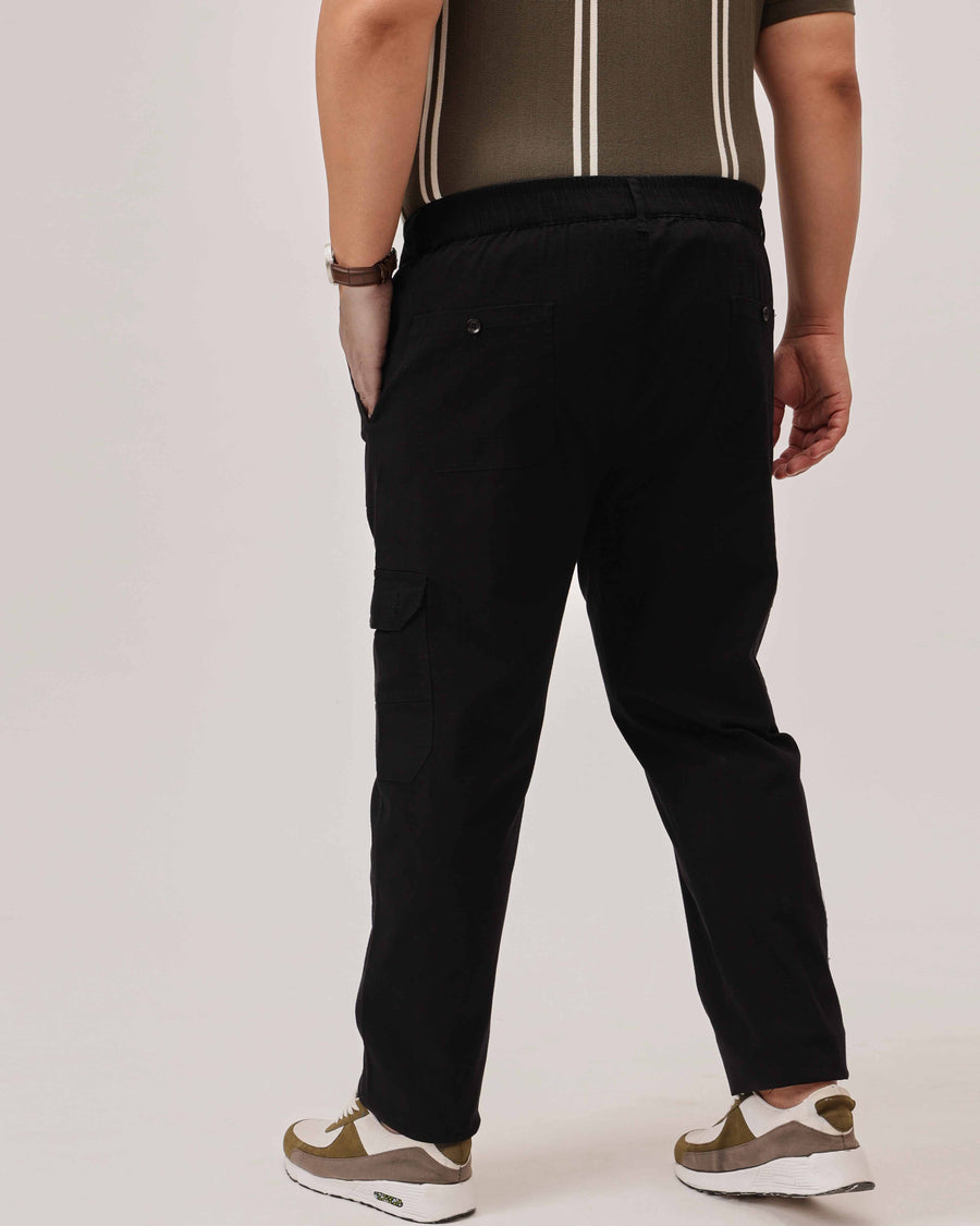 Ribstop Textured 6 Pocket Plus Size Cargo