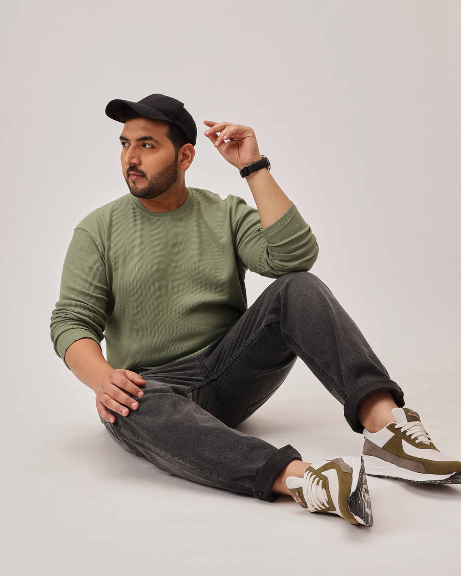 Grey Strectable Cotton Plus Size Jeans