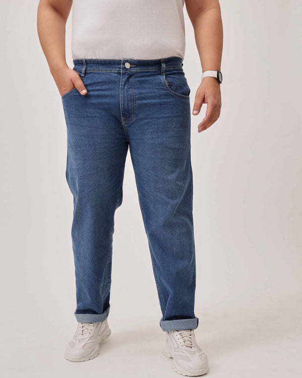 Light Blue Strectable Cotton Plus Size Jeans