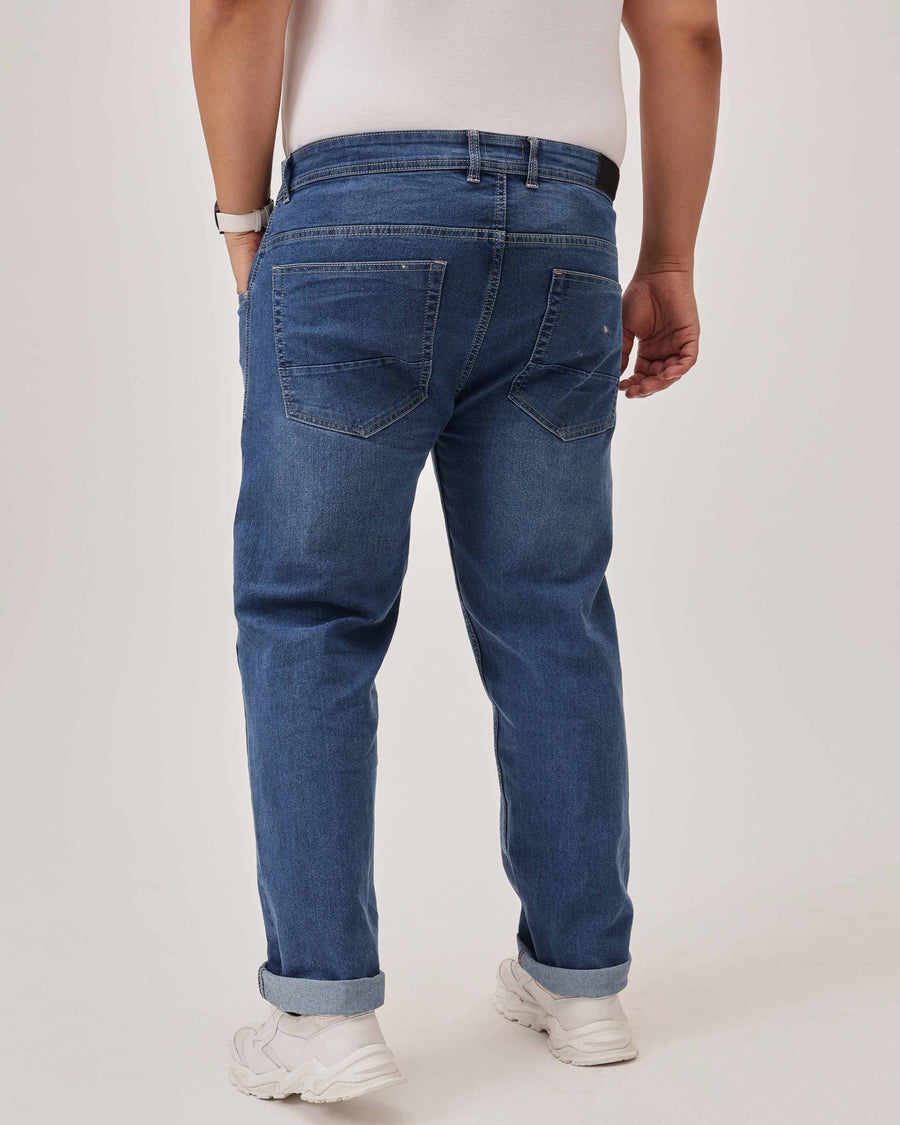 Light Blue Strectable Cotton Plus Size Jeans