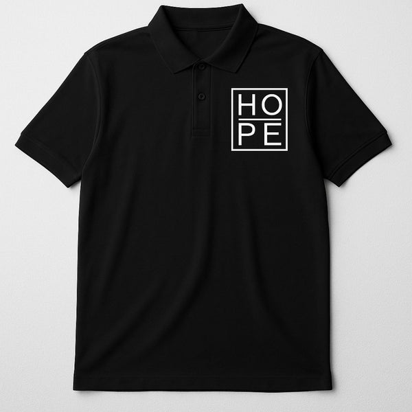 Hope Unisex Polo T-shirt in Black