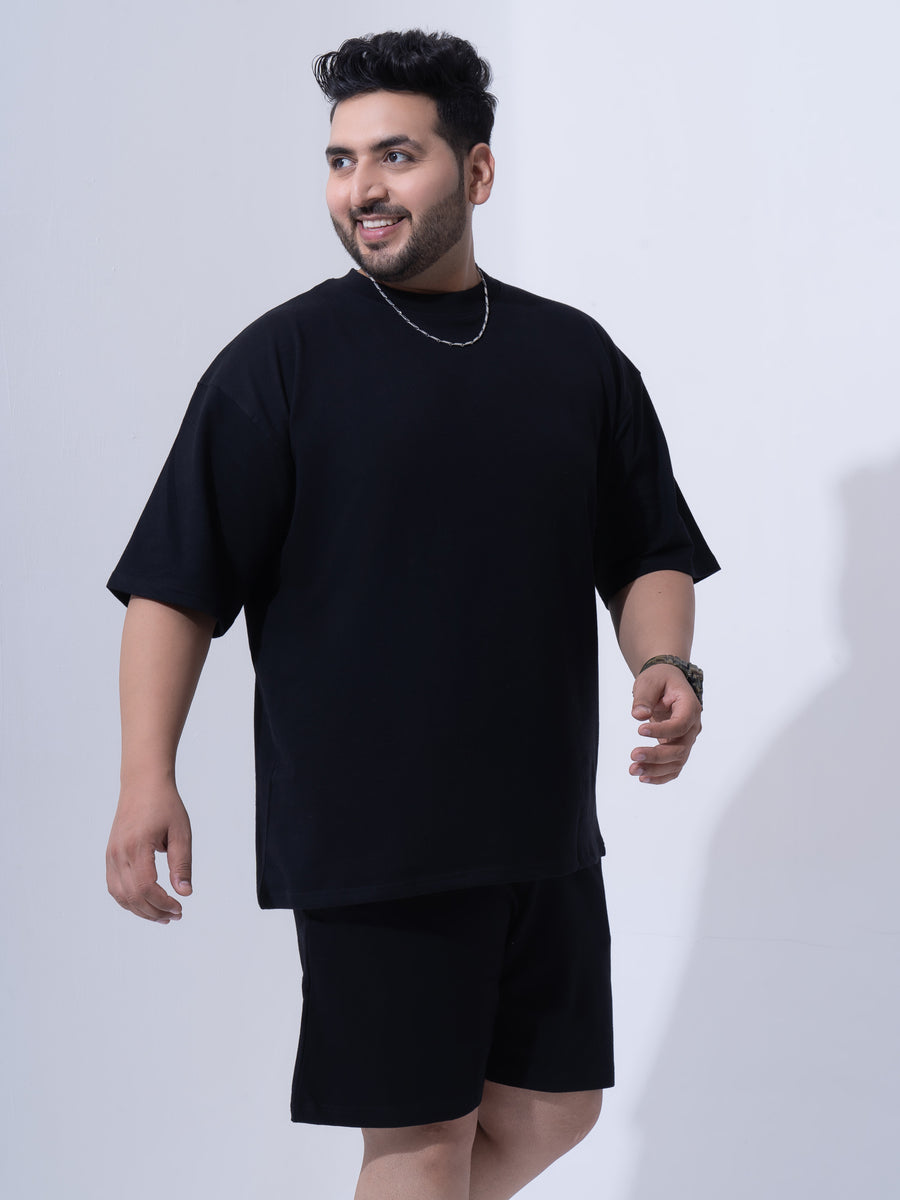 Black Relax Fit Plus Size Co-ord Set