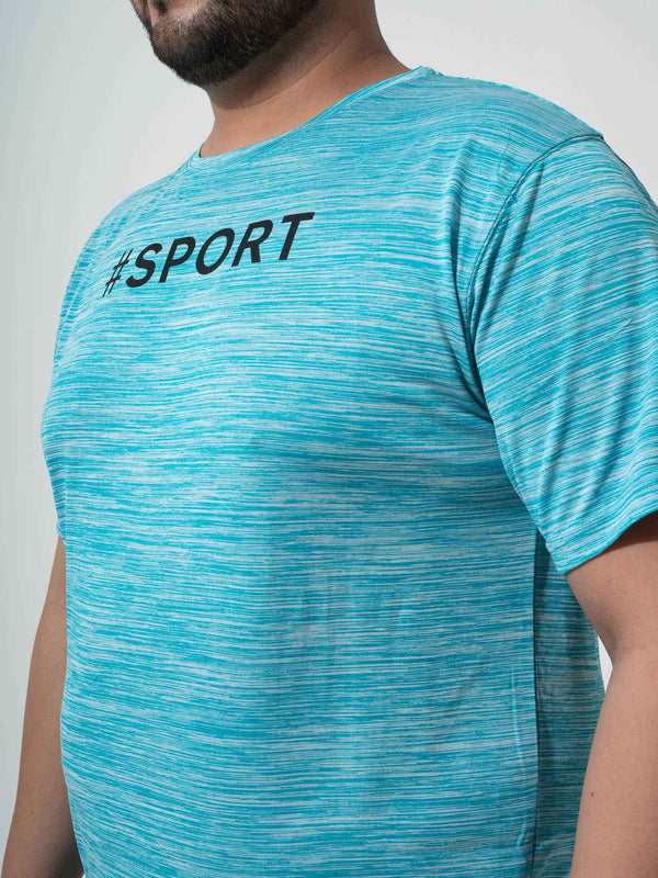 Rapid-Dry High Stretch Gym T-shirt in Deep Sea Blue