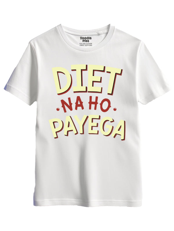 Diet Na Ho Payega T-Shirt in Grey Melange