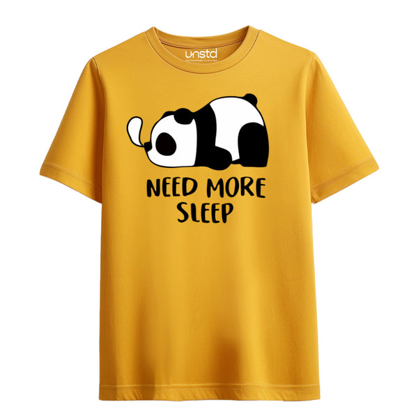 Need More Sleep T-Shirt in Mustard Yellow