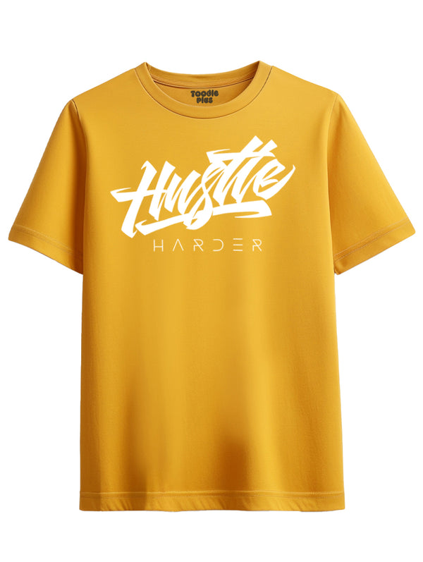 HUSTLE HARD T-shirt in Mustard Yellow