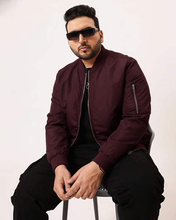 Classic Bomber Jacket in Wine