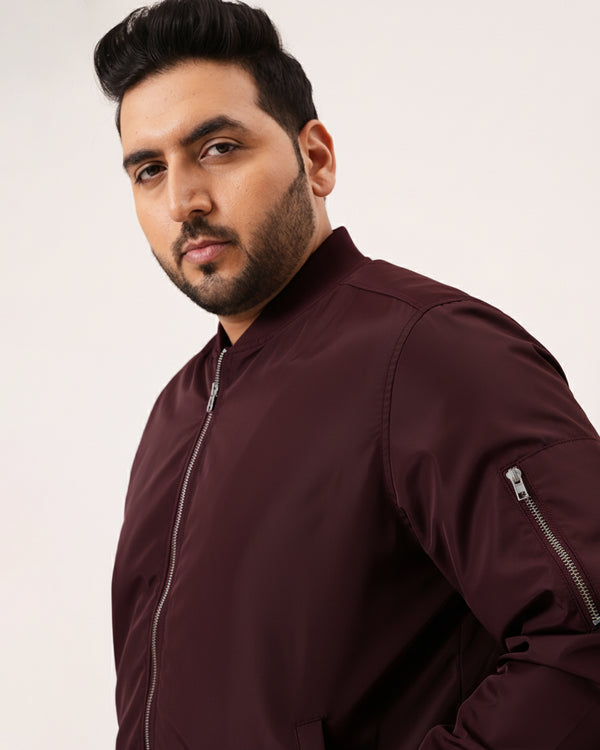 Classic Bomber Jacket in Wine