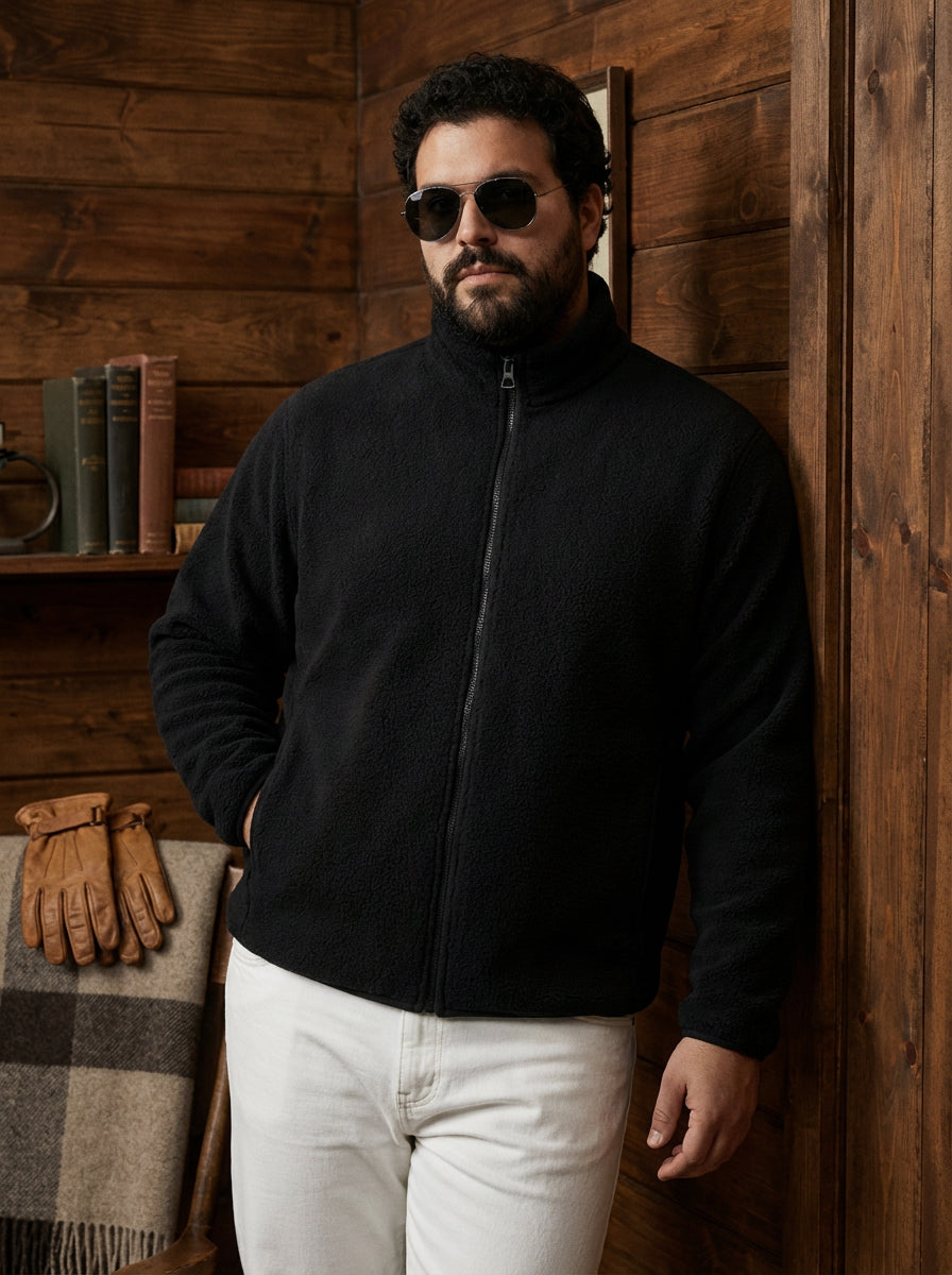 Fleece Heavy Weight Plus size Zipper Jacket