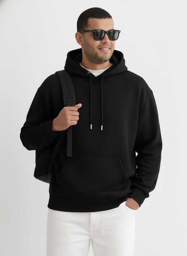 Solid Hoodie in Black