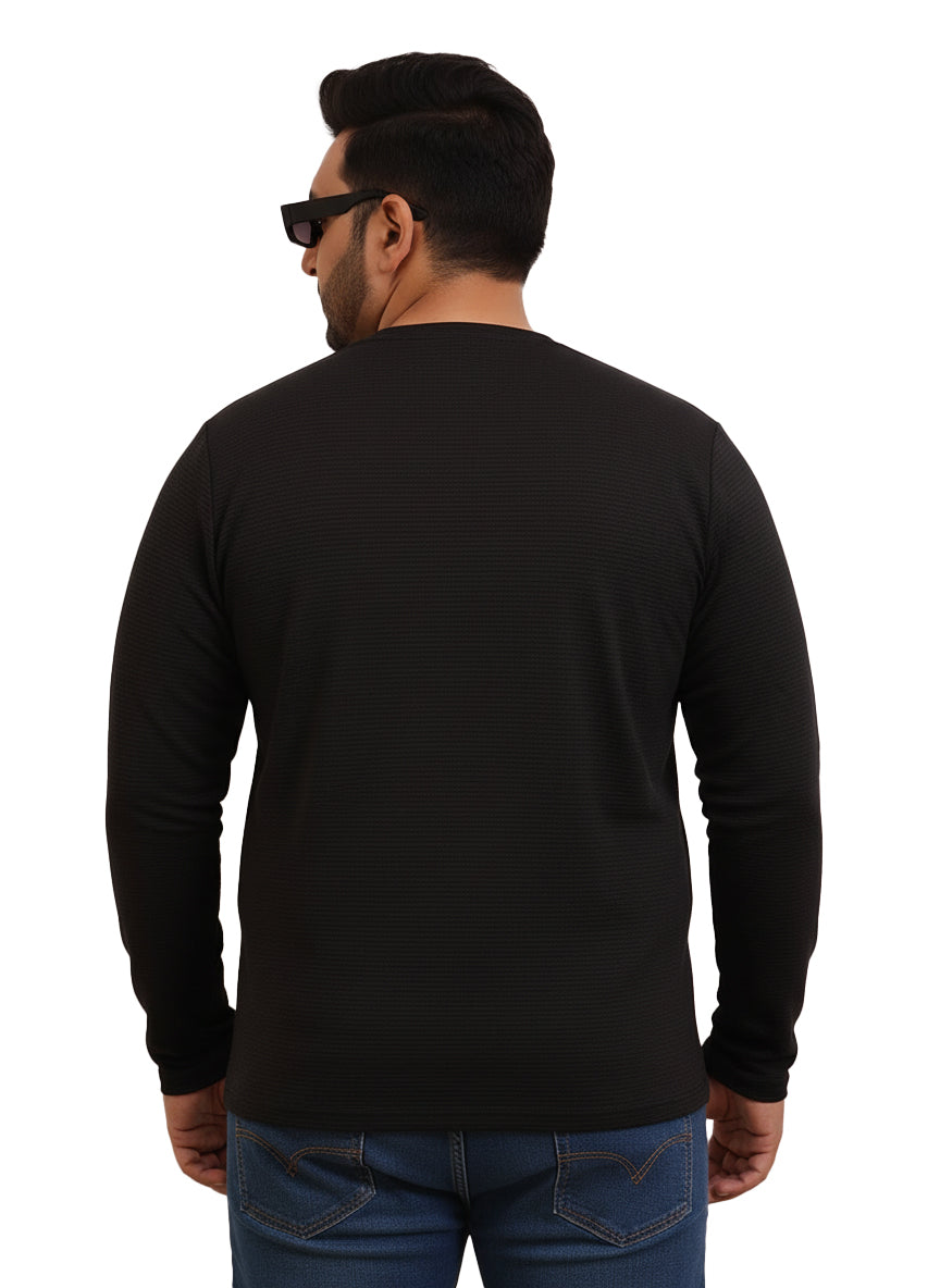 Moon Crush Textured Full Sleeve Plus Size Tee