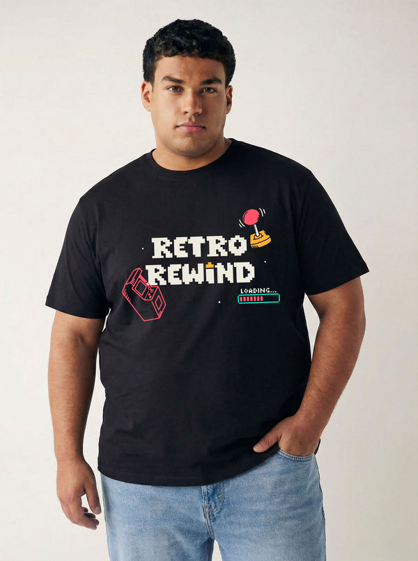 Retro Rewind Men T-shirt in Black