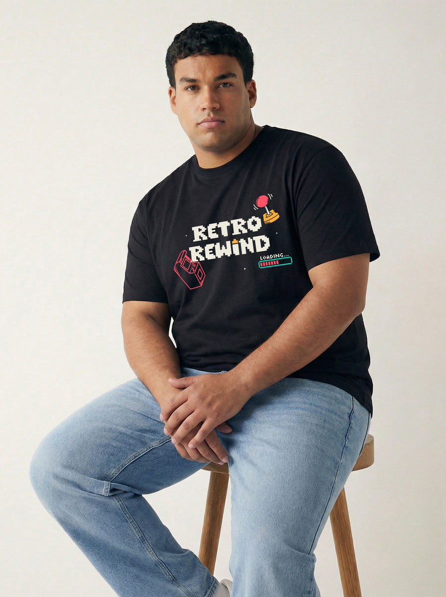 Retro Rewind Plus Size Men T-shirt