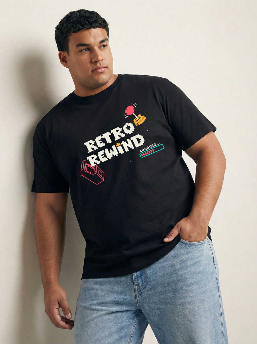 Retro Rewind Plus Size Men T-shirt