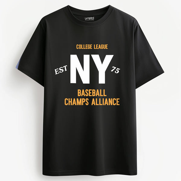 NY Baseball T-Shirt in Black