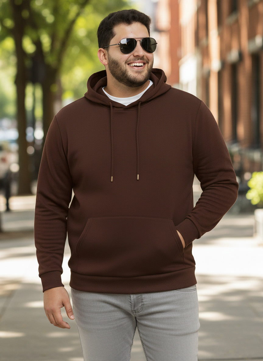 Solid Plus Size Hoodie