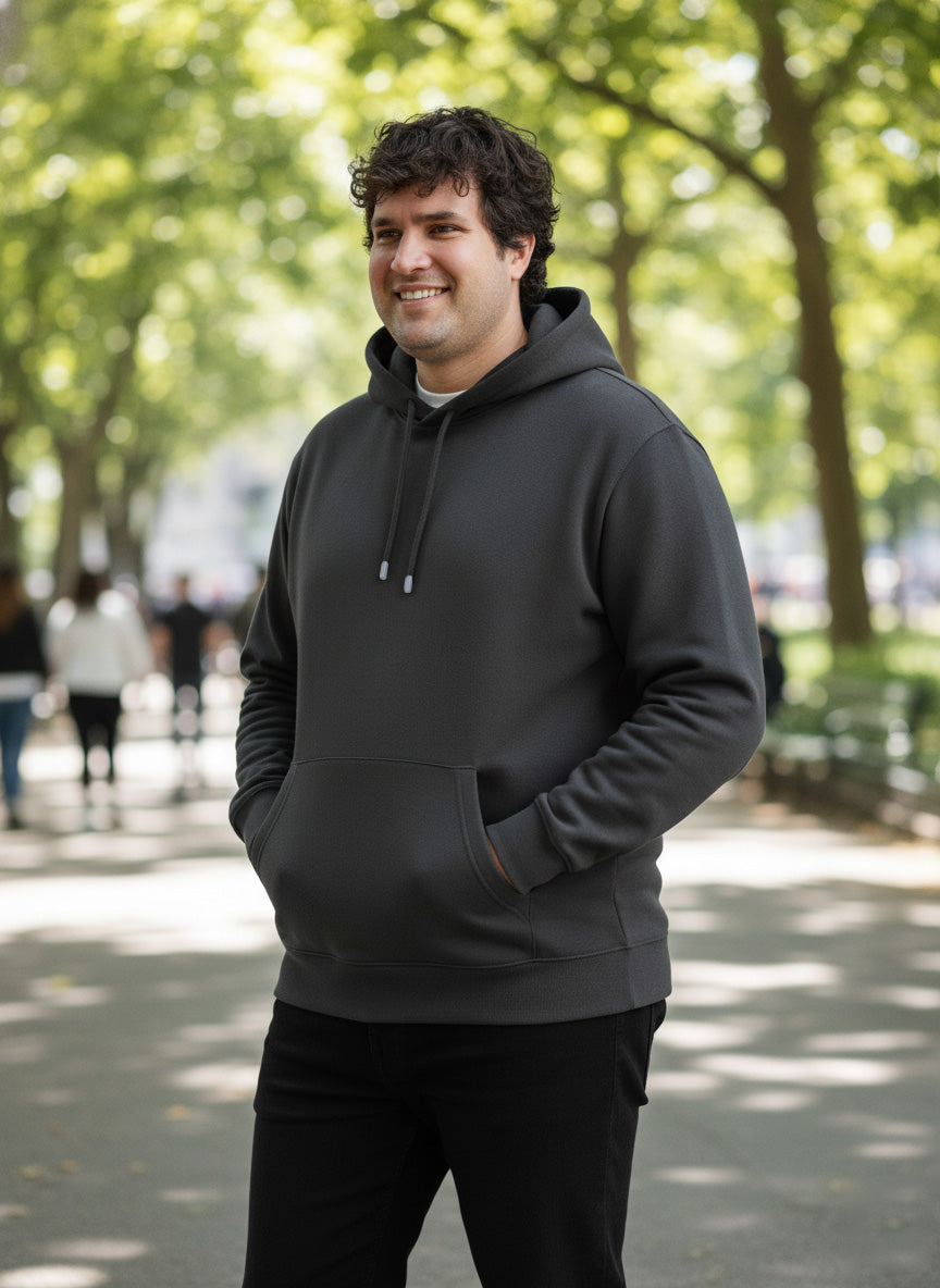Solid Plus Size Hoodie