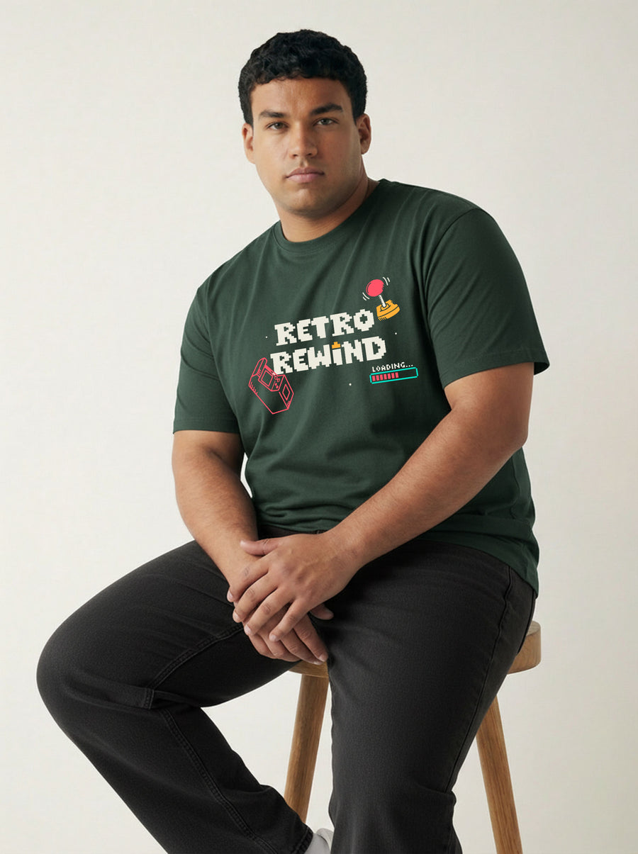 Retro Rewind Plus Size Men T-shirt