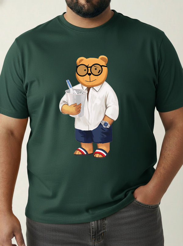 Beach Bear Men T-shirt in Forrest Green