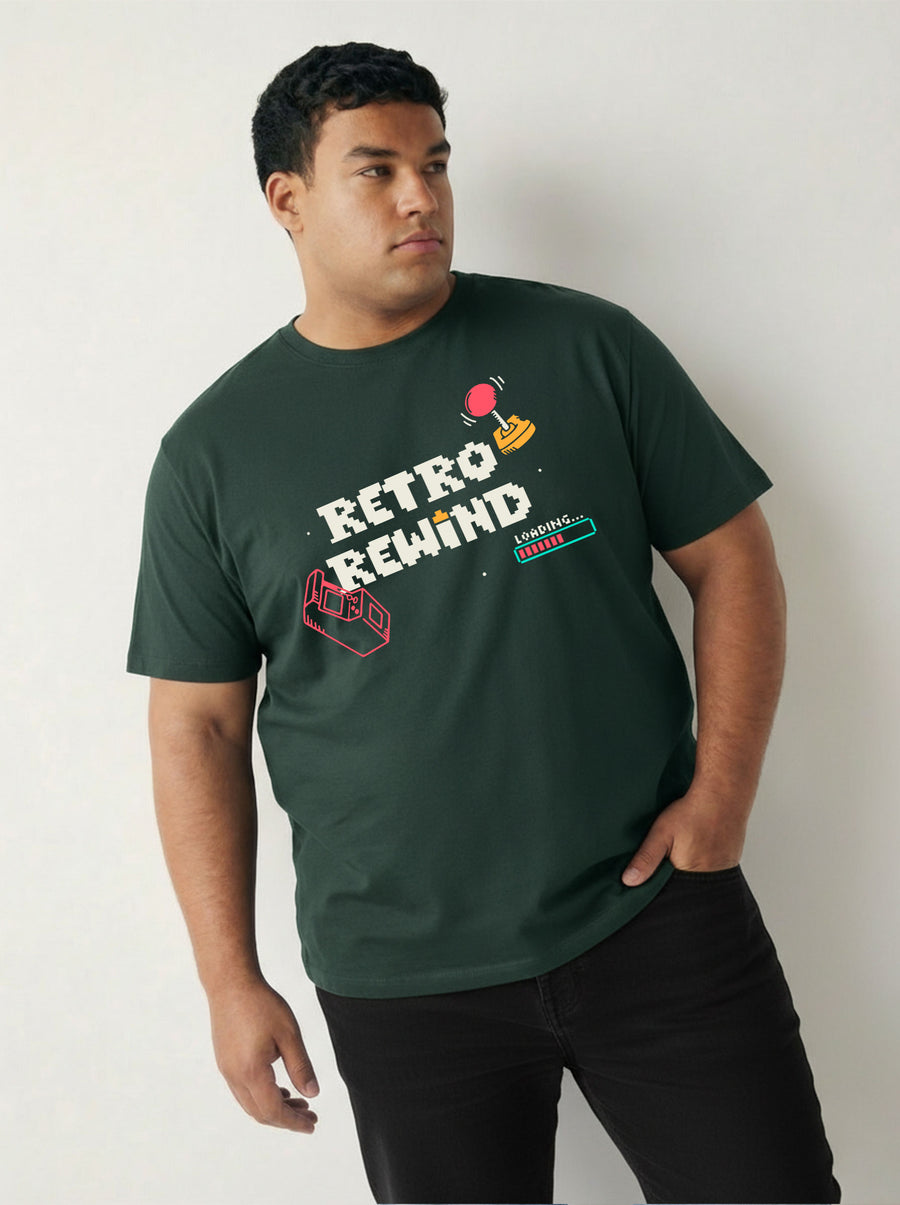 Retro Rewind Plus Size Men T-shirt
