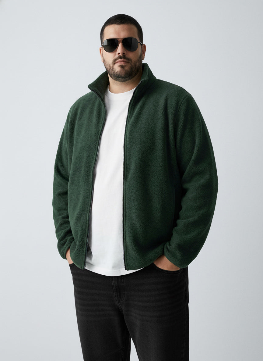 Fleece Heavy Weight Plus size Zipper Jacket