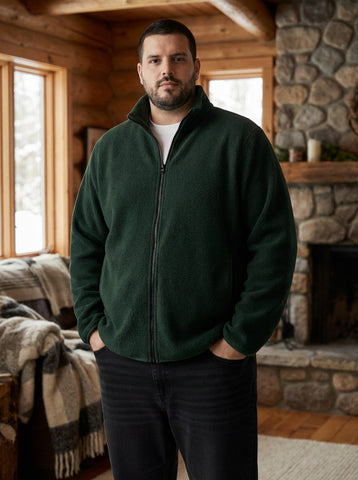 Fleece Heavy Weight Plus size Zipper Jacket