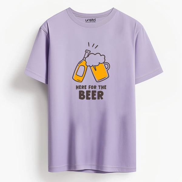 Here for the beer T-Shirt in Lavender