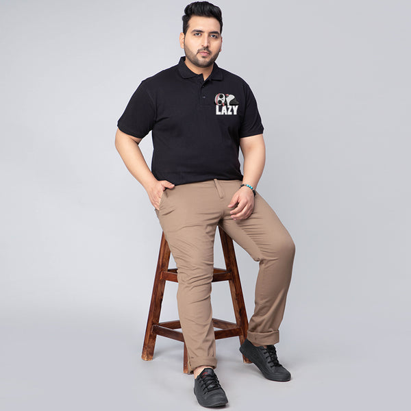 Lazy Panda Polo T-shirt in Black