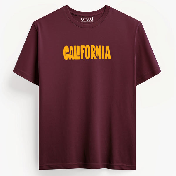 California 2025 T-shirt in Maroon