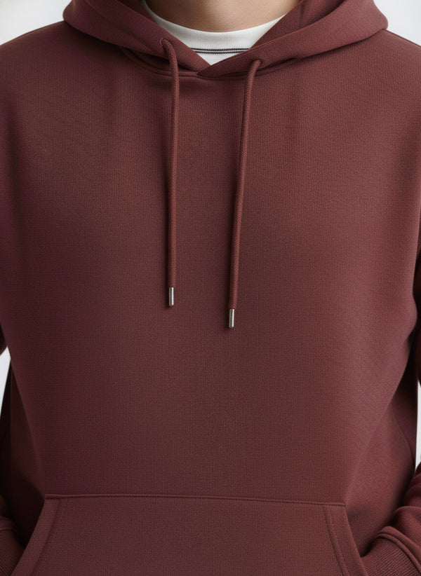 Solid Hoodie in Wine